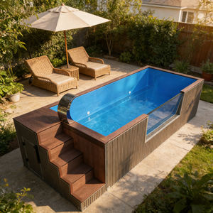 สระว่ายน้ำขนาดใหญ่ 40 ฟุต แบบตู้คอนเทนเนอร์ ติดตั้งง่ายเหนือพื้นดิน เหมาะสำหรับใช้ในบ้านและโครงการเชิงพาณิชย์ - Product Image 1