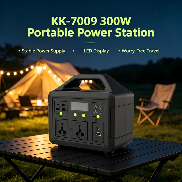 300W Portable Power Station 307Wh LiFePO4 Battery 10 Output Ports Solar Charging Camping Emergency Power Supply