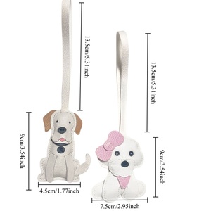 Luxury PU Leather Keychain Cute Pet Labrador Retriever Bichon <strong>Dog</strong> <strong>Keyring</strong> Puppy Animal Car Key Chains Women's Backpacks Pendants - Product Image 3
