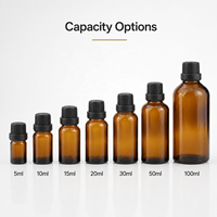 Botol Minyak Esensial Kaca Amber 5ml 10ml 15ml 20ml 30ml 50ml 100ml dengan Pilihan Tutup Pipet