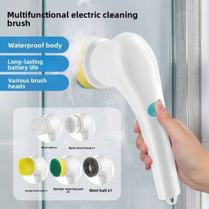 Electric Rechargeable Steel <b>Wire</b> Ball Five-Head Long Handle Handheld Cleaning <b>Brush</b> for Kitchen Dishwashing - Product Image 5