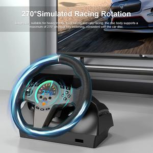 Volante de Carreras para Juegos con Palanca de Cambios y Pedales 270 °   Volante de Carreras para PS3/PS4/Switch/<span class=keywords><strong>Xbox</strong></span> One/<span class=keywords><strong>Xbox</strong></span> <span class=keywords><strong>Series</strong></span> X/<span class=keywords><strong>S</strong></span> - Product Image 6
