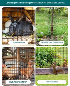 Rouleau de clôture en fil de fer soudé revêtu de PVC, grillage métallique galvanisé pour poulailler, enclos pour chiens, lapins, cerfs et animaux de jardin - Product Image 5