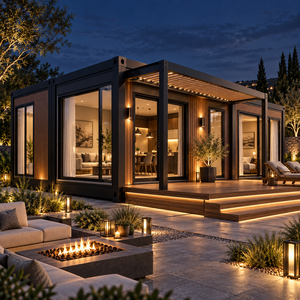 Casa Contenedor Moderna con Paneles de Madera y Paredes de Vidrio para Espacio de Vida al Aire Libre - Product Image 6