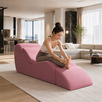 Canapé paresseux modulaire moderne en tissu capitonné en forme de S, avec mousse haute densité, sans armature, ultra doux et confortable pour salon et chambre