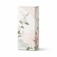 Boîte en carton pliable personnalisée pour l'emballage de sérum cosmétique, emballage de produits de soin de la peau, vente en gros, finition brillante, boîte en papier florale, OEM ODM
