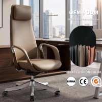 Chaise de bureau en similicuir de qualité supérieure, ergonomique, dossier haut, soutien lombaire, appui-tête réglable, pivotante avec fonction d'inclinaison
