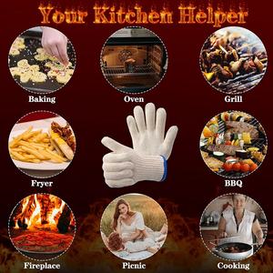 <b>Oven</b> <b>Gloves</b> Heat Resistant Safety <b>Gloves</b> for Handling Hot Food Cooking Baking Welding - Product Image 4