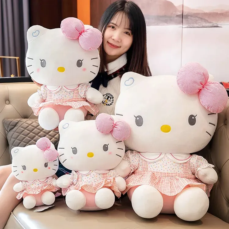 Bonjour KT peluche chat poupées Anime Figure poupée animaux jouets Kawaii Globos bonjour KT peluche