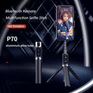 Trípode para teléfono móvil multifunción, palo de Selfie inalámbrico de aleación de aluminio Horizontal y <span class=keywords><strong>Vertical</strong></span>, antivibración, P70, 800Cm - Product Image 3