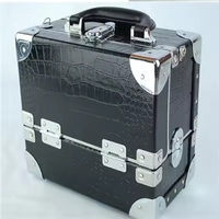 Pu Portable maquillage noir mariée grand organisateur de voyage étui professionnel fille boîte de rangement valise cosmétique Kit de maquillage complet