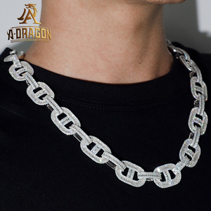 قلادة الهيب هوب الماسية المطلية بالذهب بماس 15 مم مويسانيتي للسيدات - Product Image 1