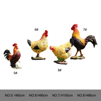 Estatua realista de escultura de fibra de vidrio personalizada de gallo de decoración de granja en stock