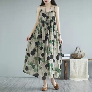 Mujeres Loose Fit Casual Summer V Neck Bohemianv Round Dot Pattern Maxi Vestidos largos Trendy Chic <span class=keywords><strong>Curvy</strong></span> Elegant Outfits - Product Image 2