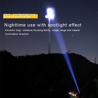 Lampe torche LED laser blanche avec lumière latérale SMD, portée de 1000 m, en alliage d'aluminium, rechargeable par USB-C, zoomable, IP65, lampe tactique