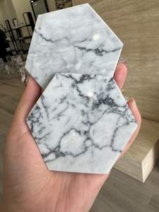 ที่รองแก้วหินอ่อนธรรมชาติสีเขียวเทาหินขาวมีสไตล์อุปกรณ์ตกแต่งบ้าน - Product Image 3