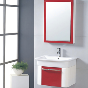 Mobile <span class=keywords><strong>Bagno</strong></span> Sospeso Moderno con Specchio <span class=keywords><strong>Bianco</strong></span> e Lavabo Integrato in PVC - Soluzione Completa per il Tuo Progetto - Product Image 5