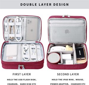 Customized Double Layer Electronic Organizer <b>Bag</b> Waterproof Digital <b>Cable</b> <b>Bag</b> Storage Solution - Product Image 3