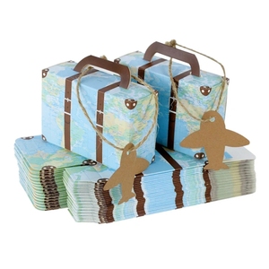 Chocolate Wedding Baby Small <strong>Cardboard</strong> Mini <strong>Suitcases</strong> Design Goodies Paper Gift Box Packaging With Handle for Wedding Sweets - Product Image 3