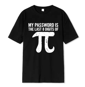 Camiseta para hombre, camiseta divertida con estampado de ecuaciones matemáticas de algodón, camiseta a la moda, mi contraseña son los últimos dígitos de Pi - Product Image 4