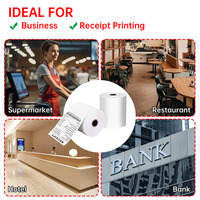 Print-Rite 80x72mm Papier thermique jusqu'au rouleau de reçu 48 g/m² Images noires nettes pour la plupart des systèmes de point de vente et des imprimantes de reçus