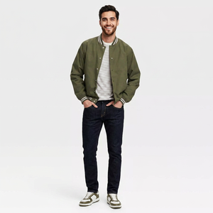 Veste universitaire vintage pour homme en vert olive, broderie en chenille de laine, logo personnalisé, veste de baseball, veste de lettreman, taille plus pour homme - Product Image 1