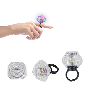 <strong>White</strong> Plastic Hard Diamond Flashing LED Party Light Ring Earth Day Ramadan Festive Celebrations Finger <strong>Glow</strong> <strong>Sticks</strong> Rings - Product Image 1