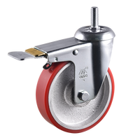 VIMA Industrial 3 4 5 pouces roulette fixe PU roulette en fer pour chariot chariot établi conteneur roulette à usage moyen