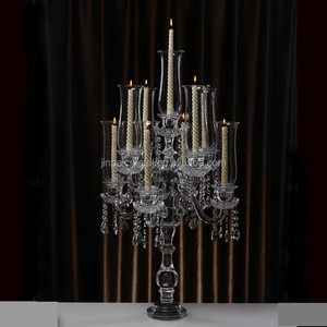 Nuevo Candelabro Alto Popular para Bodas, Candelabro de <span class=keywords><strong>Cristal</strong></span> de <span class=keywords><strong>9</strong></span> Brazos, Centro de Mesa, Portavelas para Decoración de Mesa - Product Image 4
