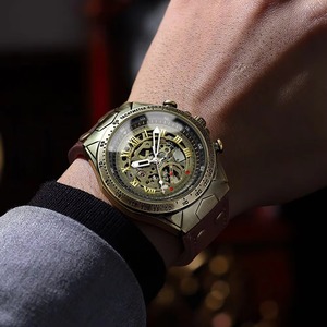 Drioshipping Fashion Retro Bronze <b>Automatic</b> Mechanical <b>Watch</b> Men Waterproof Luminous <b>Skeleton</b> Wristwatches - Product Image 6