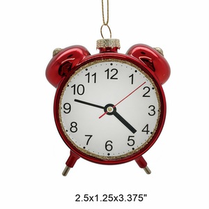 Horloge de table décorative en verre avec pendentif en forme d'arbre, vente en gros, décorations de Noël en verre, ornements suspendus pour sapin de Noël - Product Image 1