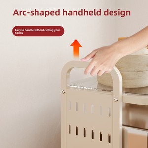 Moderno Estante Metálico de Dos Niveles para Microondas de Cocina, Multifuncional para Almacenamiento de Especias, Ideal para Cafeterías y Panaderías - Product Image 4