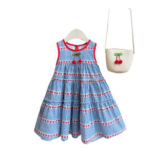 Robes d'été 2026 sans manches style princesse <span class=keywords><strong>pour</strong></span> petites filles avec sac tissé - Product Image 5