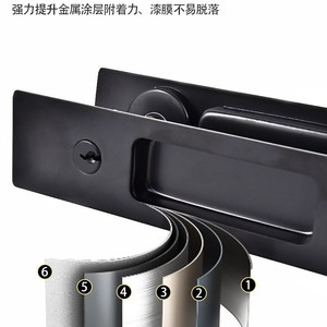Cerradura de puerta corredera de acero inoxidable Kaishengxi, manija cuadrada ovalada integrada, antirrobo, para puerta de vidrio o madera de cocina o balcón - Product Image 4