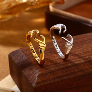 Anillo <span class=keywords><strong>de</strong></span> Plata <span class=keywords><strong>de</strong></span> Ley S925 con Baño <span class=keywords><strong>de</strong></span> Oro Blanco y PVD <span class=keywords><strong>de</strong></span> 18K, Grabado con la Frase '<span class=keywords><strong>Te</strong></span> <span class=keywords><strong>Amo</strong></span> <span class=keywords><strong>para</strong></span> <span class=keywords><strong>Siempre</strong></span>', Regalo <span class=keywords><strong>de</strong></span> San Valentín <span class=keywords><strong>para</strong></span> Parejas - Product Image 2