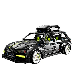 hot sell 1:10 Model Black RS6 Avant Super Fast Racing Car model building block Technical Set Bricks car Toys