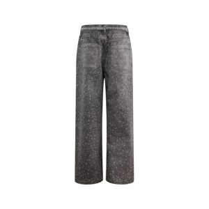 Pantalones Vaqueros de Hombre Personalizados con Puntos Brillantes, Pantalones Vaqueros Anchos Desgastados en Negro y Gris, Ropa de Calle Elegante e Informal - Product Image 6