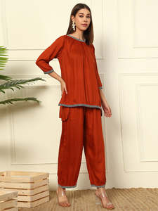 Conjunto de túnica de rayón liso hasta el tobillo con cordón para pantalón, para mujer, a la moda, mono largo, vestido occidental elegante para mujer - Product Image 6
