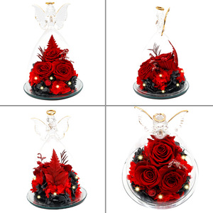 Fleur <span class=keywords><strong>éternel</strong></span>le faite à la main sous cloche en verre Tanabata Archangel pour la Saint-Valentin, Noë<span class=keywords><strong>l</strong></span>, la remise des diplômes, décoration préservée, cadeau - Product Image 5