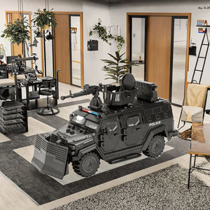 Modelo de Bloques de Construcción de Coche de Policía a Escala 1:72, Juguete para Niños, Juego de Construcción de Plástico para Niños - Product Image 3