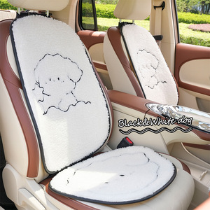 Coussins de siège de voiture en peluche, ensemble complet, chauds pour l'hiver, décoratifs pour l'arrière, style chiot, en laine d'agneau, antidérapants - Product Image 3