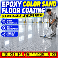 Revêtement liquide auto-nivelant antidérapant en sable coloré, résistant à l'usure, protection solaire, peinture pour sols intérieurs sans joint