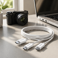 Kabel Data USB 2.0 Tipe-C Pengisian Cepat dengan Selubung PVC Kecepatan Transfer 480 Mbps untuk Ponsel dan Laptop
