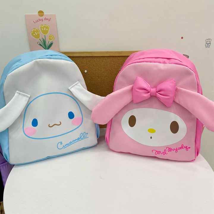 2024 Newest Anime My Melody Kuromi Cinnamoroll Student Bag Backpack Lightweight Tarp Backpacks