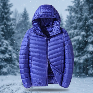 2026 Winter New <b>Men's</b> <b>Lightweight</b> Quilted Fashion Casual <b>Jacket</b> Slim Fit Portable Warm Hooded Stand Windproof Puffer <b>Jacket</b> - Product Image 3