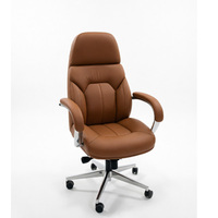 Fauteuil de luxe réglable en hauteur, pliable, avec accoudoirs et pieds en alliage d'aluminium, design moderne, en cuir PU, pour bureau, hôtel, maison, salle d'étude