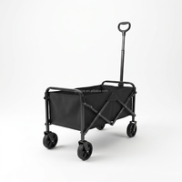 Chariot de camping pliable à quatre roues robuste avec auvent pour jardin, extérieur et plage
