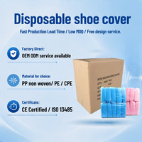 Couvre-chaussures jetables antidérapants non tissés de couleur bleue extra larges et épais de qualité supérieure