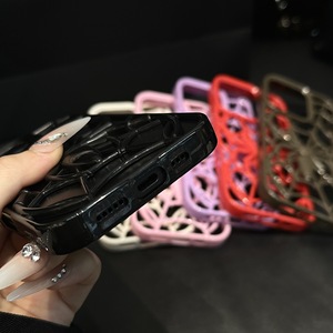 Funda de Teléfono de TPU Ligera, <span class=keywords><strong>Anti</strong></span>-Impactos, <span class=keywords><strong>Anti</strong></span>-Huellas Dactilares, con Diseño de Araña 3D Hueca de Lujo para Dispositivos 17 16 15 14 13 12 11 - Product Image 3