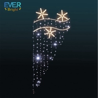 Luces Navideñas para Exteriores, Motivo de Estrella Navideña LED 2D, Postes de Calle Decorativos Navideños 2D